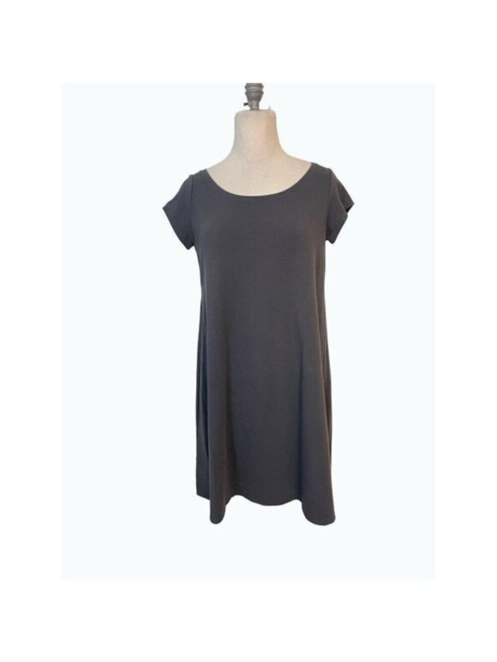 Eileen Fisher Organic Cotton Short Sleeve T Shirt Dress Medium - Picture 2 of 5